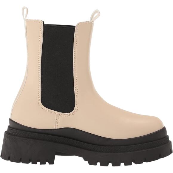 Yoki Women's Ankle Rain Boots Size 7 Cream with Black Accents Water-Resistant - Picture 1 of 10